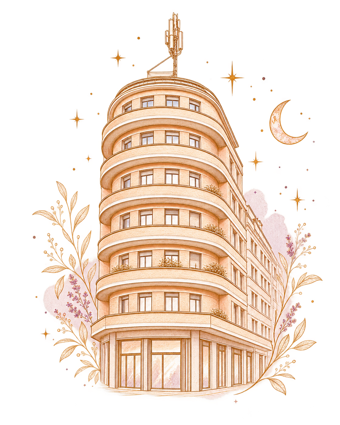 Illustrazione dell'edificio che ospita Cortile Marghera a Milano